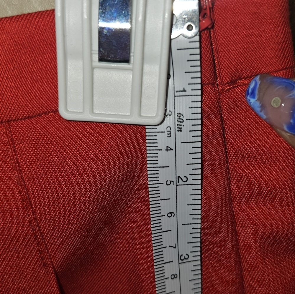 Red Pleated Skirt with White Stripes - Picture 9 of 10